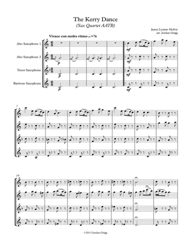 The Kerry Dance (Sax Quartet AATB) (arr. Jordan Grigg)
