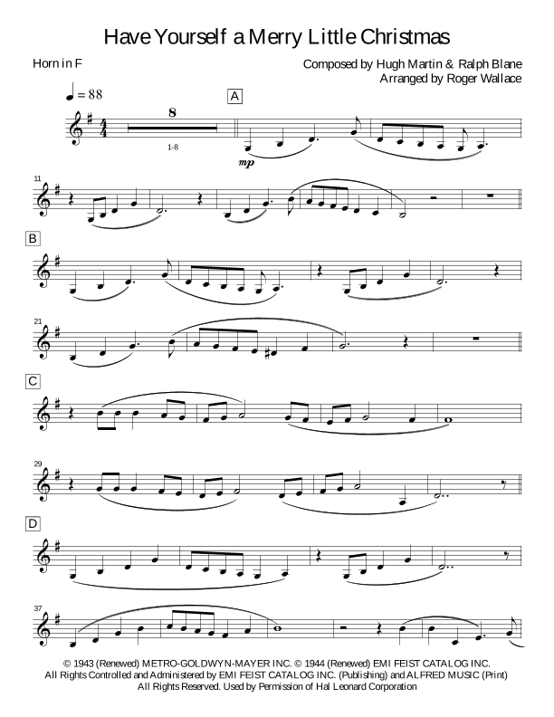 Have Yourself A Merry Little Christmas (arr. Roger Wallace)