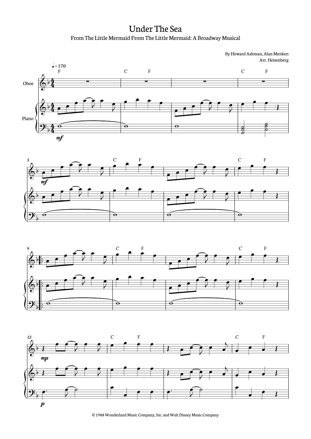 Under The Sea (arr. Heisenberg)