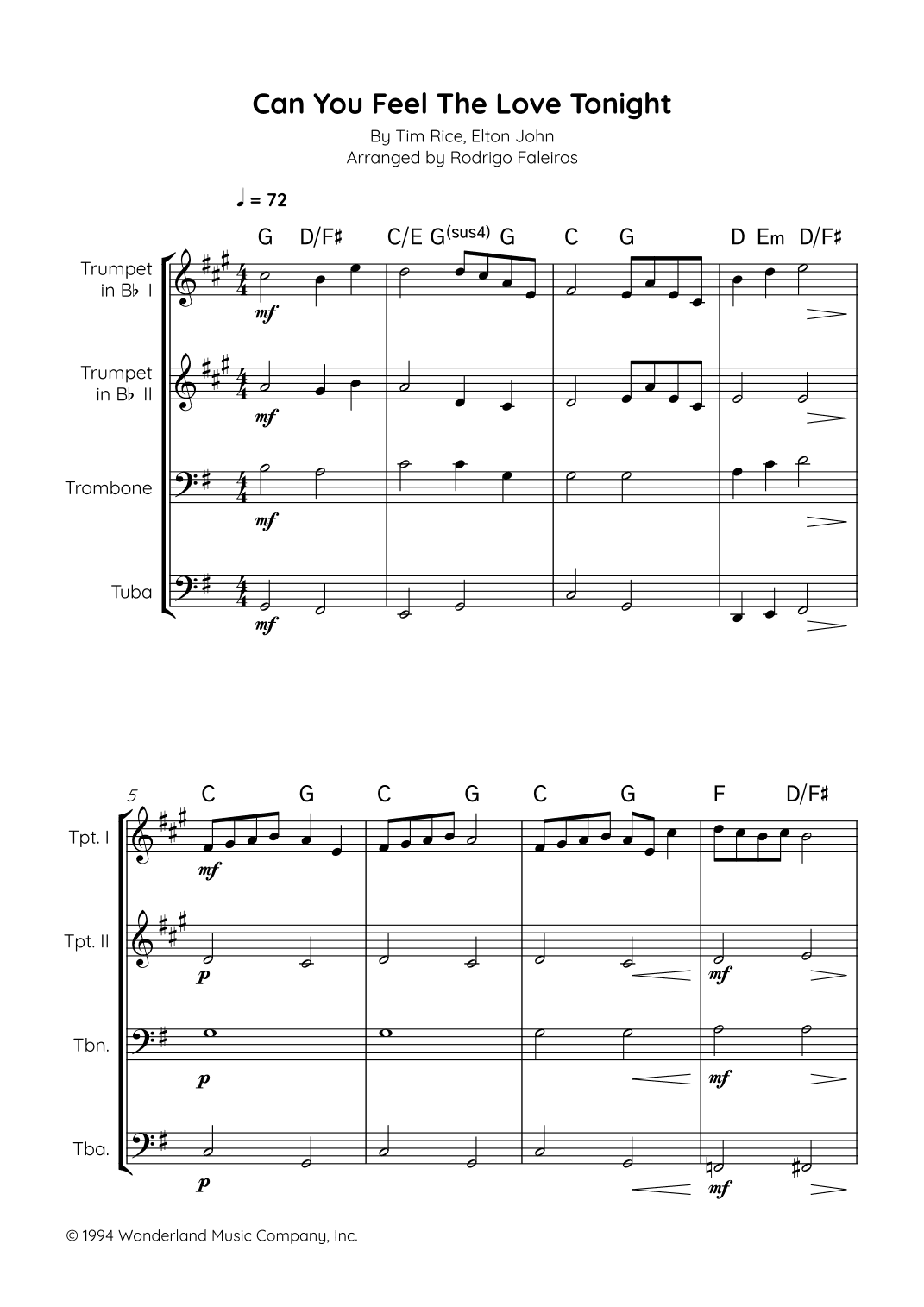 Can You Feel The Love Tonight (arr. Rodrigo Faleiros)