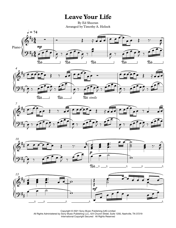 Leave Your Life (arr. Timothy A. Helisek)
