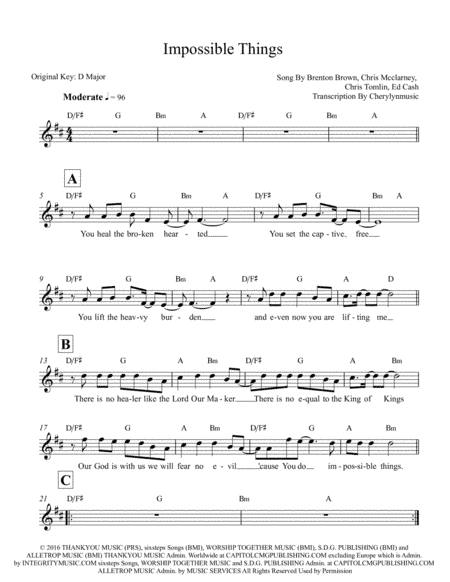 Impossible Things (arr. Cherylynmusic)