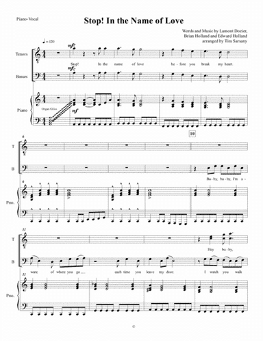 Stop! In The Name Of Love (arr. Tim Sarsany)