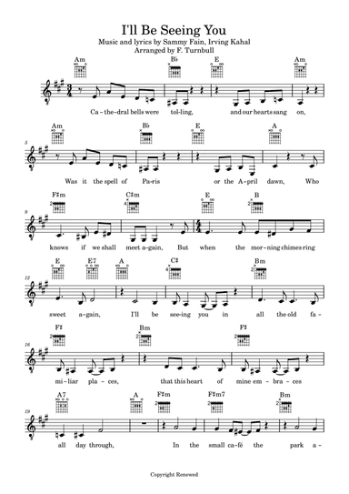 I'll Be Seeing You (arr. F. Turnbull)
