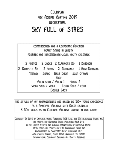 A Sky Full Of Stars (arr. Adrian Keating)
