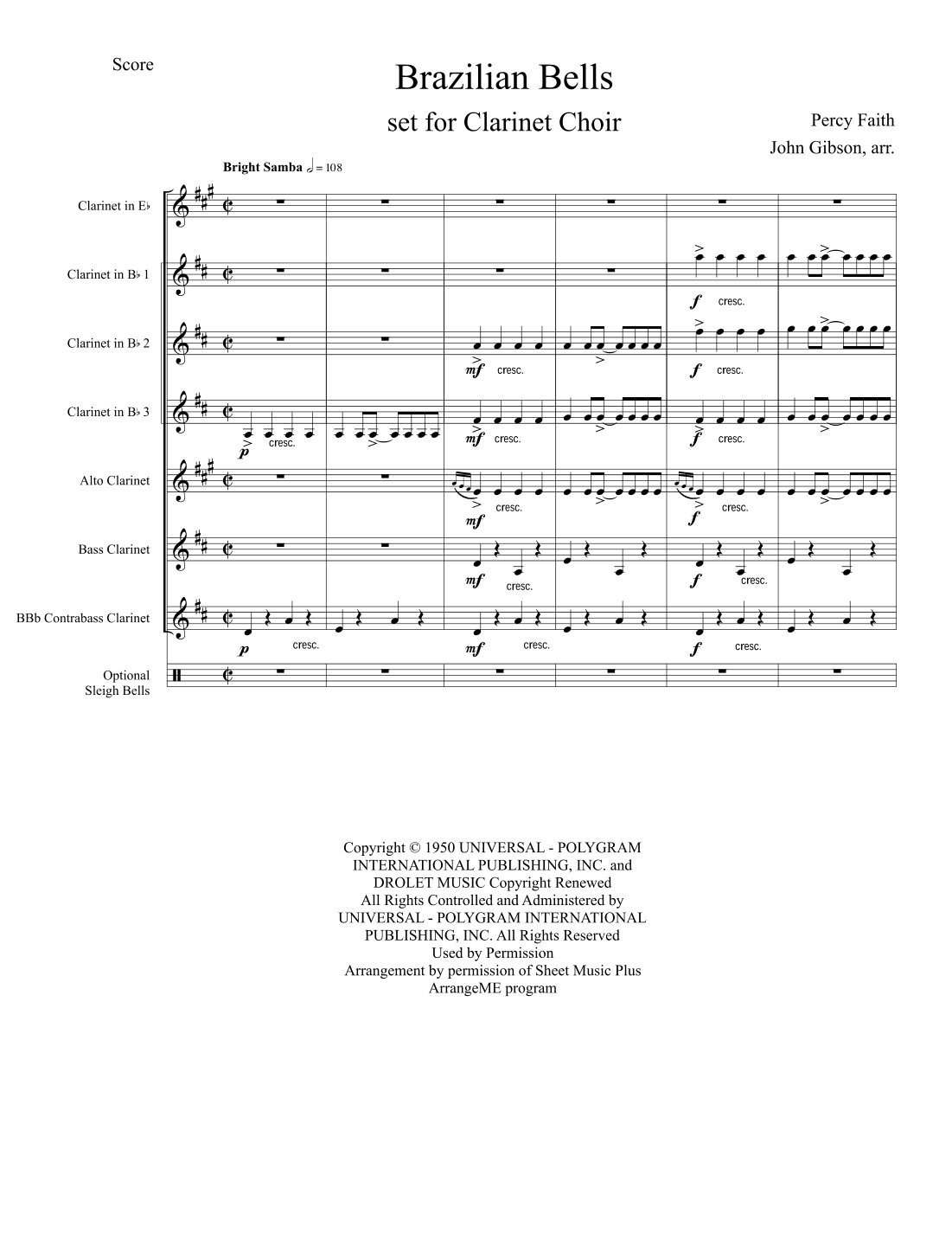 Brazilian Sleigh Bells (arr. John Gibson)