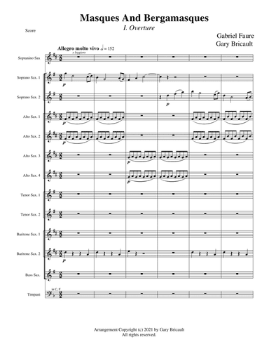 Masques And Bergamasques (arr. Gary Bricault)