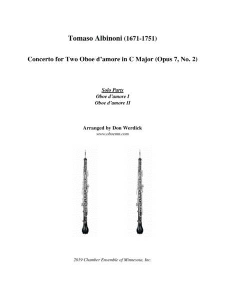 Concerto for Two Oboe d’amore in C Major, Op. 7 No. 2 (arr. Don Werdick (1946 - ))