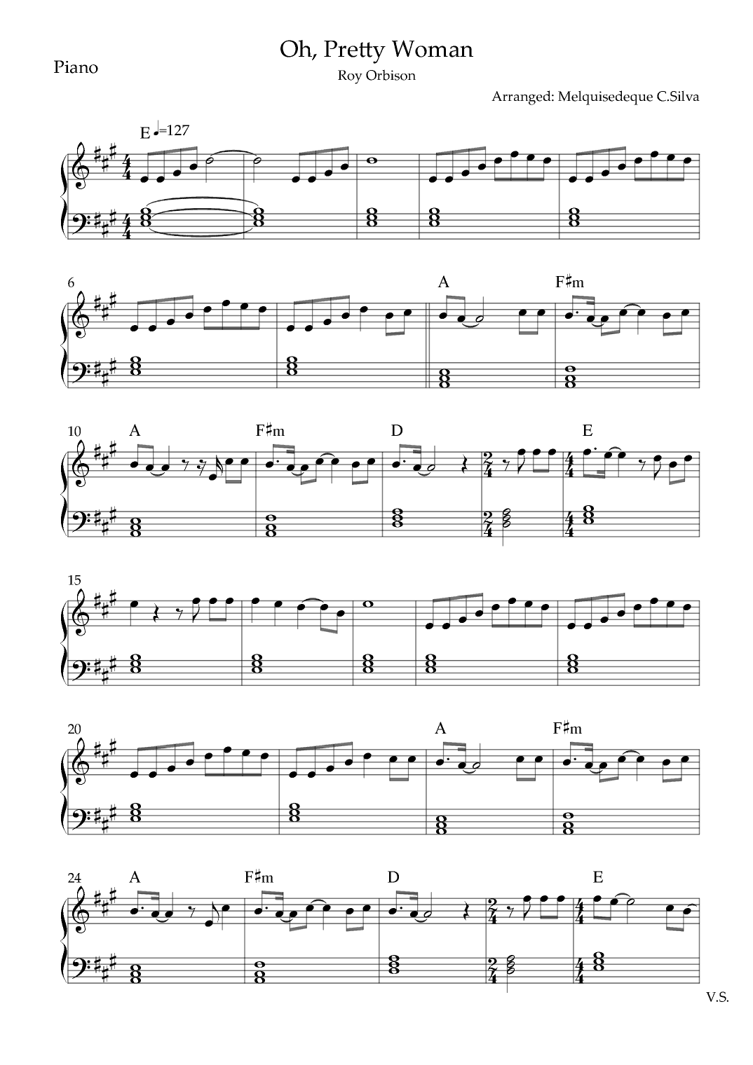 Oh, Pretty Woman (arr. Melquisedeque C.Silva)