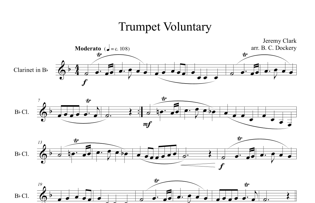 Trumpet Voluntary (Clarinet Solo) (arr. B. C. Dockery)