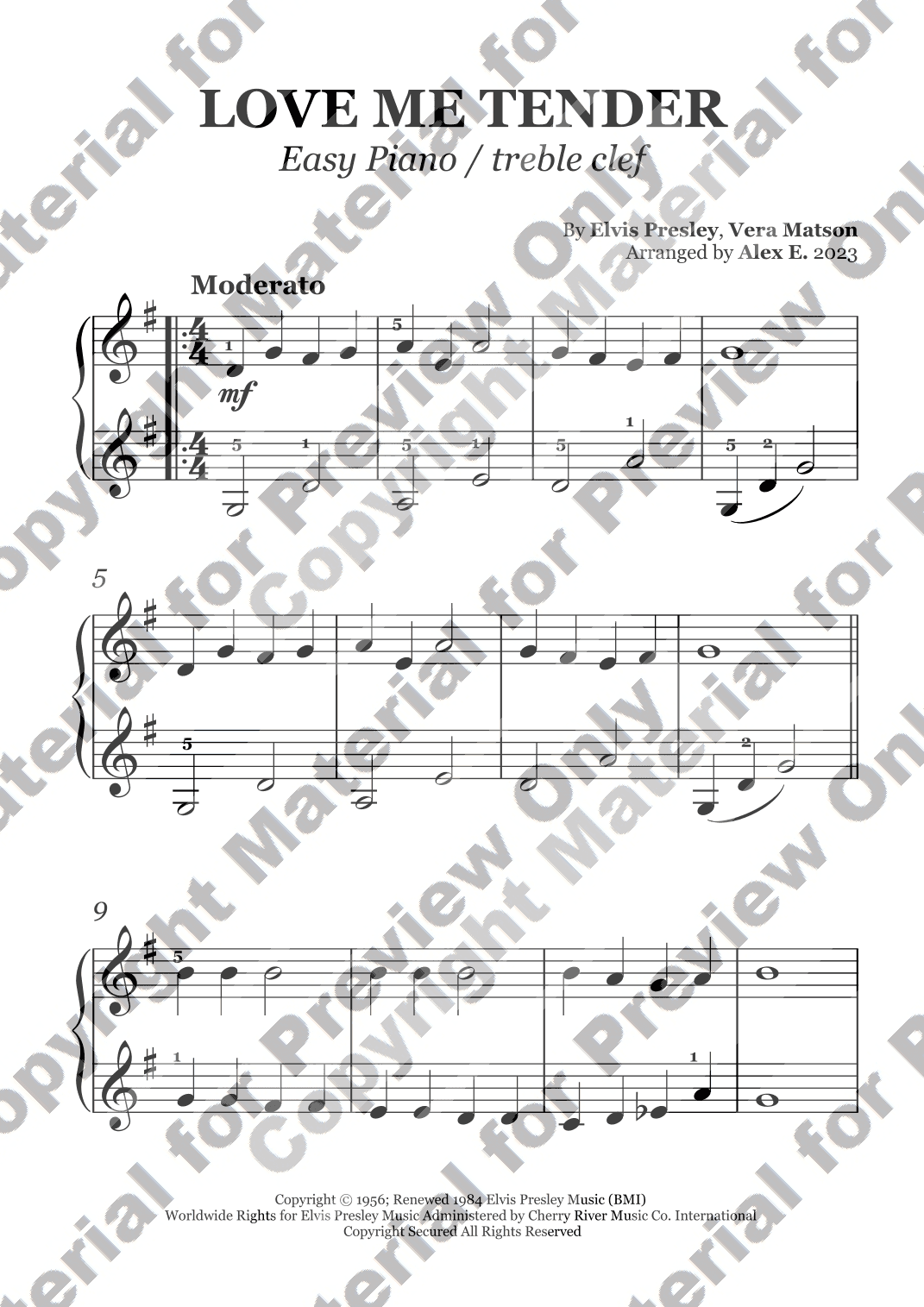Love Me Tender (arr. Alex E.)