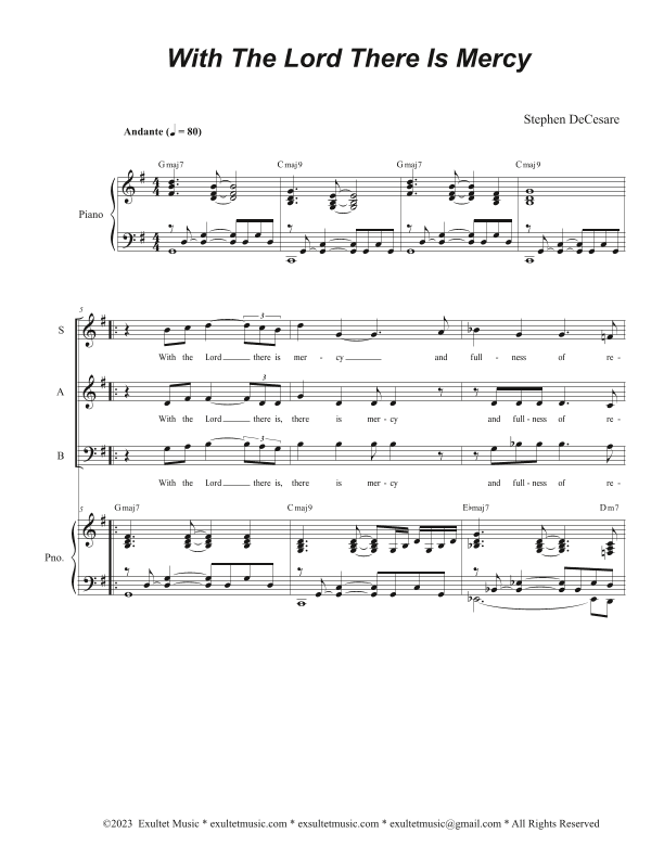 With The Lord There Is Mercy (Vocal Trio - (SAB)