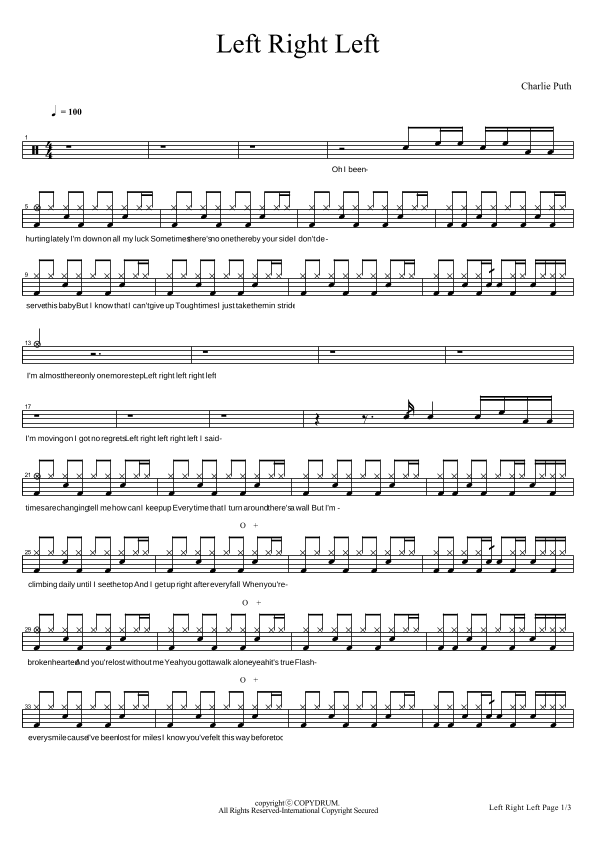 Left And Right (arr. COPYDRUM)