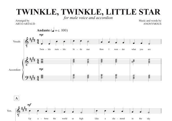 Twinkle Twinkle Little Star (arr. Art.o Artaud)