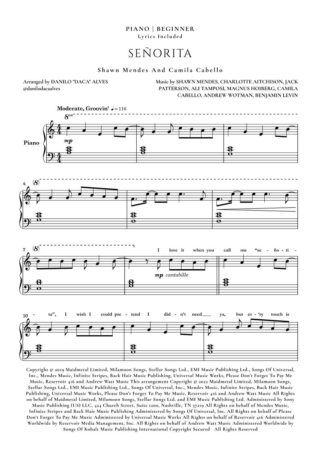 Señorita (arr. Danilo "Daca" Alves)