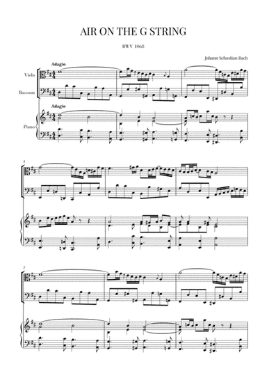 Bach: Air on the G String for Viola, Bassoon and Piano (arr. Cadenza Editions)