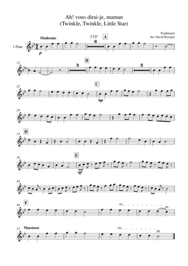 Twinkle, Twinkle, Little Star (flute quartet) - EASY (arr. David Kocijan)