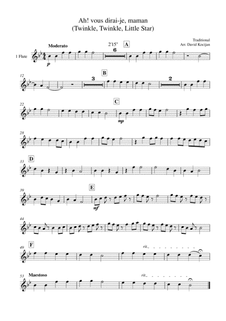 Twinkle, Twinkle, Little Star (flute quartet) - EASY (arr. David Kocijan)