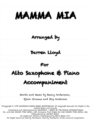 Mamma Mia (arr. Darren Lloyd)