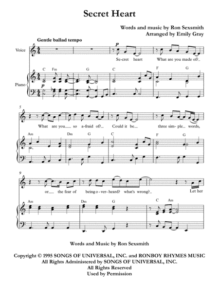Secret Heart (arr. Emily Gray)