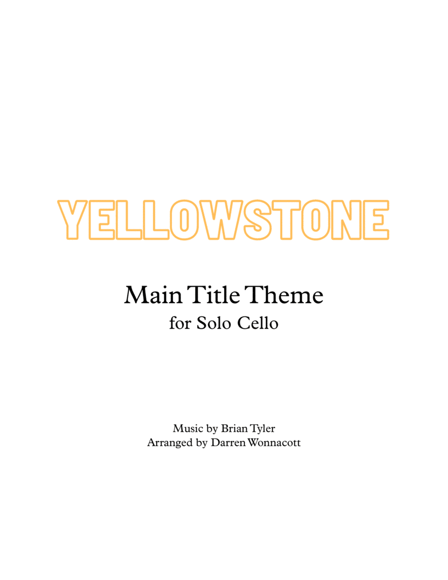 Yellowstone - Main Title Theme (arr. Darren Wonnacott)