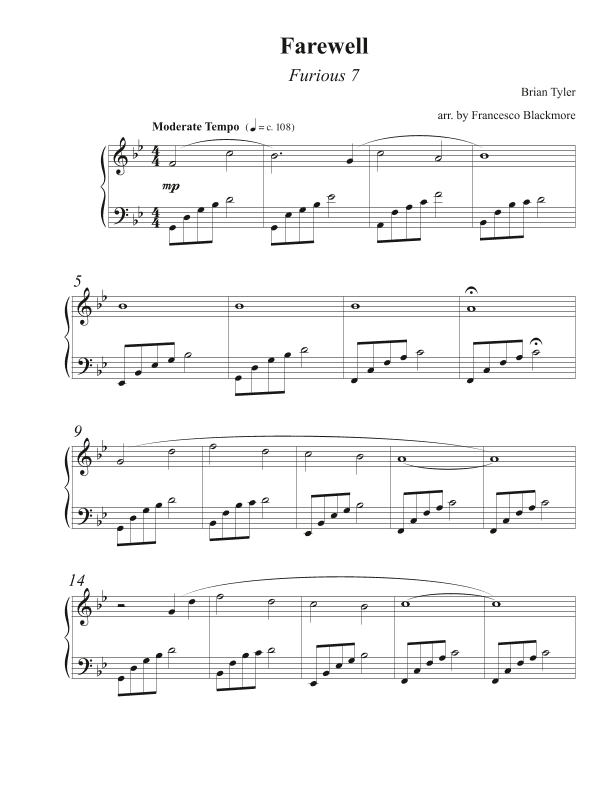 Farewell (arr. Francesco Blackmore)