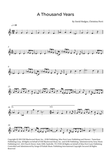 A Thousand Years (arr. Alex Nunes Rodrigues)