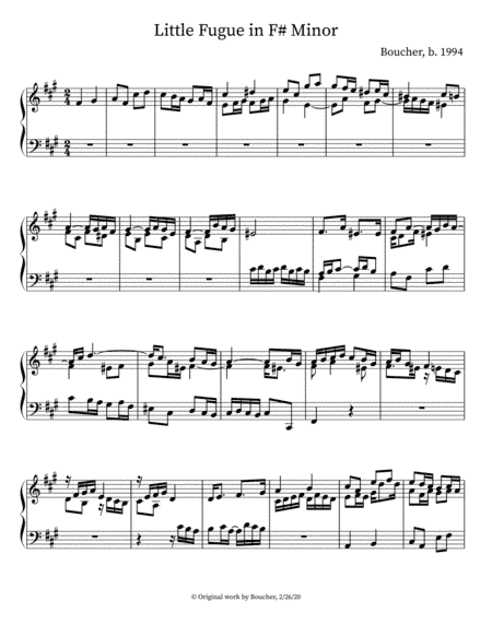 'Little' Prelude and Fugue in F# Minor: II. Fugue