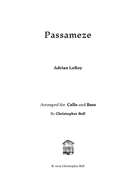 Le Roy - Passameze - For Cello and Bass (arr. Christopher Bell)