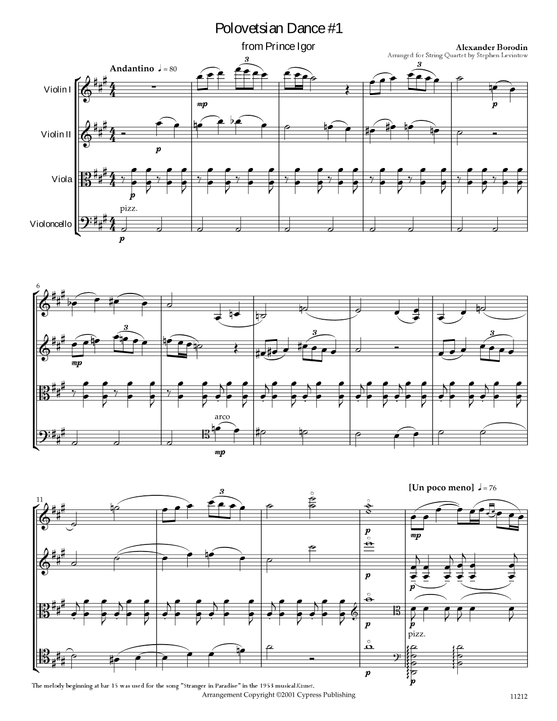 Polovetsian Dance #1 from "Prince Igor" (arr. Stephen Levintow)