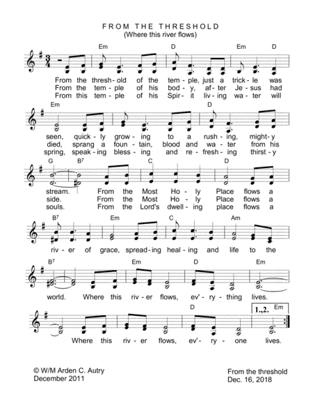 From the Threshold of the Temple (Where This River Flows)