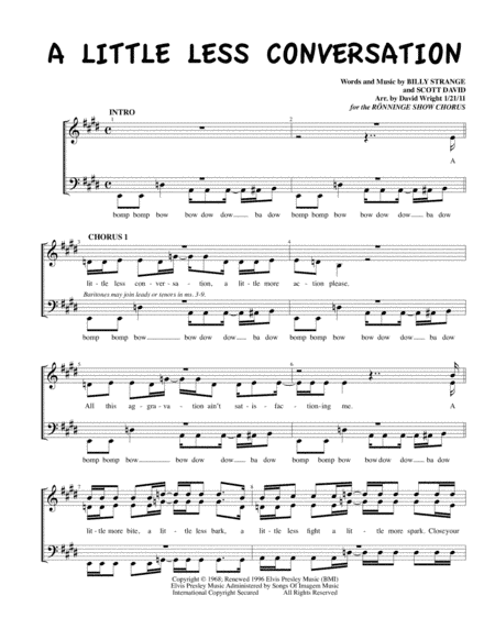 A Little Less Conversation (arr. David Wright)