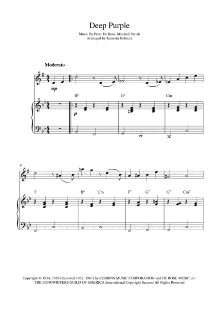 Deep Purple (arr. Kaiserin Rebecca)