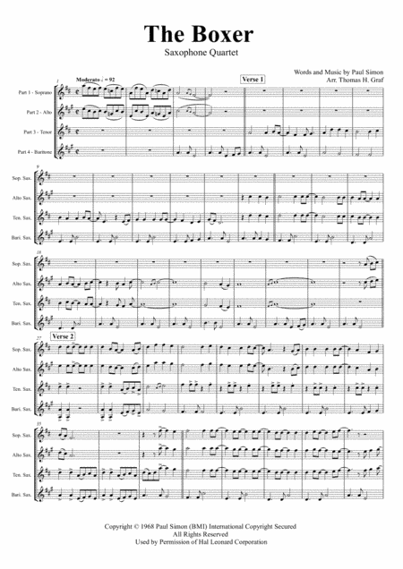 The Boxer (arr. Thomas H. Graf)