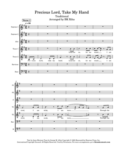 Precious Lord Take My Hand (arr. BK Riha / Brandy Kay Riha)