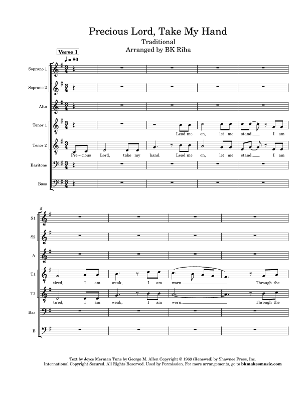 Precious Lord Take My Hand (arr. BK Riha / Brandy Kay Riha)