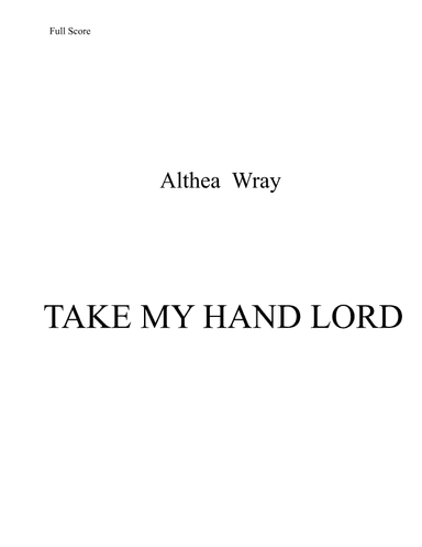 Take my hand Lord  for piano voice and strings