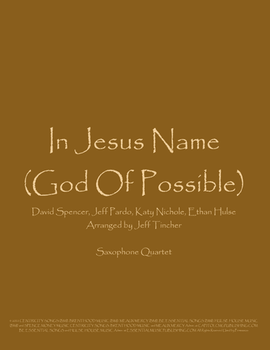 In Jesus Name (god Of Possible) (arr. Jeff Tincher)