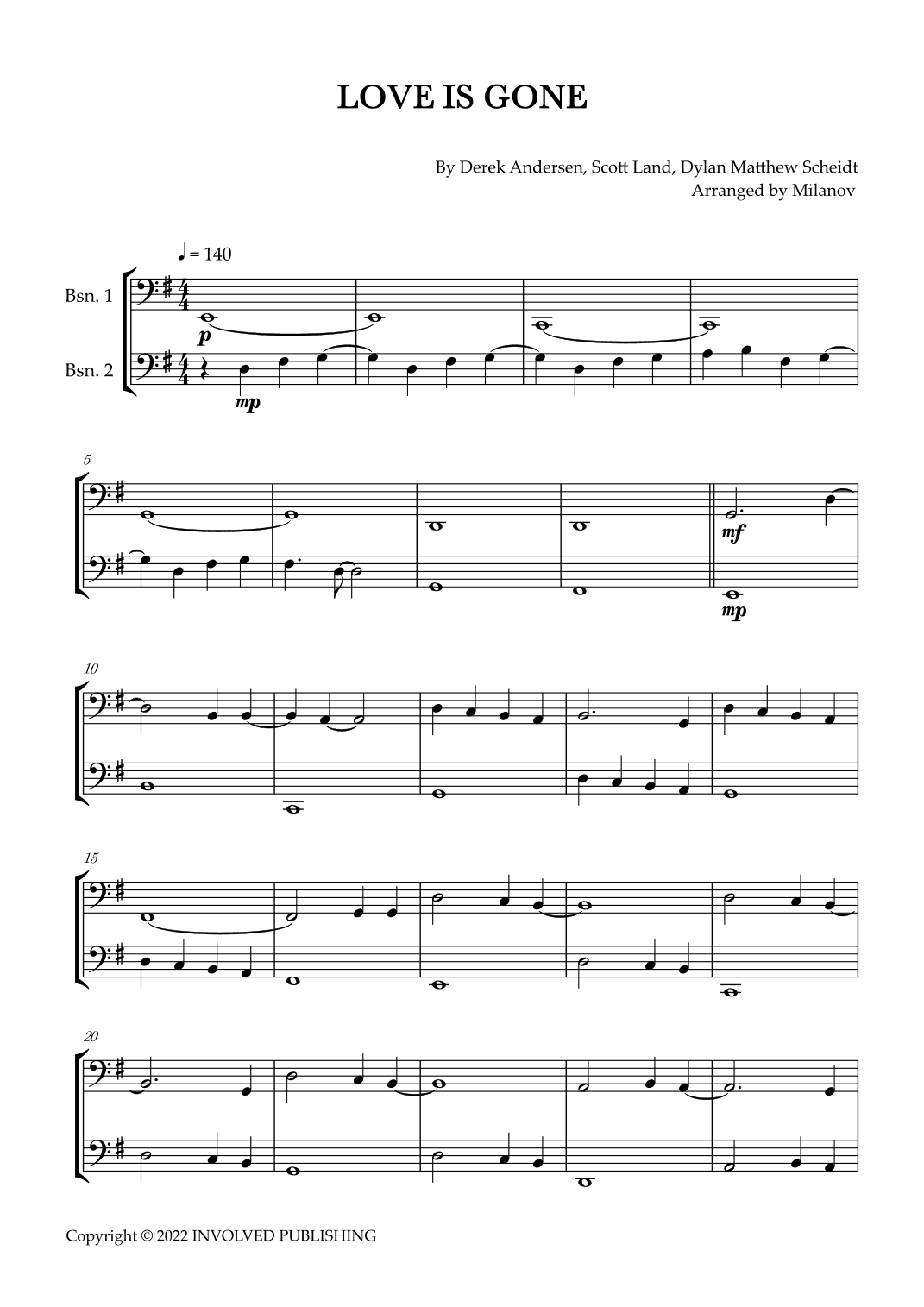 Love Is Gone (arr. Milanov)