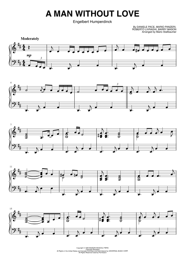 A Man Without Love (quando M'innamoro) (arr. Mario Stallbaumer)