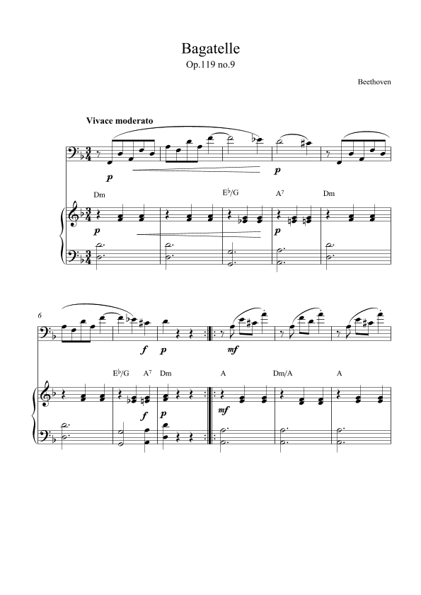 Bagatelle in A minor (op.119 no.9) (arr. Kaiserin Rebecca)