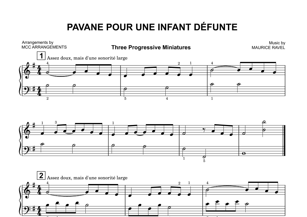 Pavane pour une infante défunte (arr. MCC Arrangements)