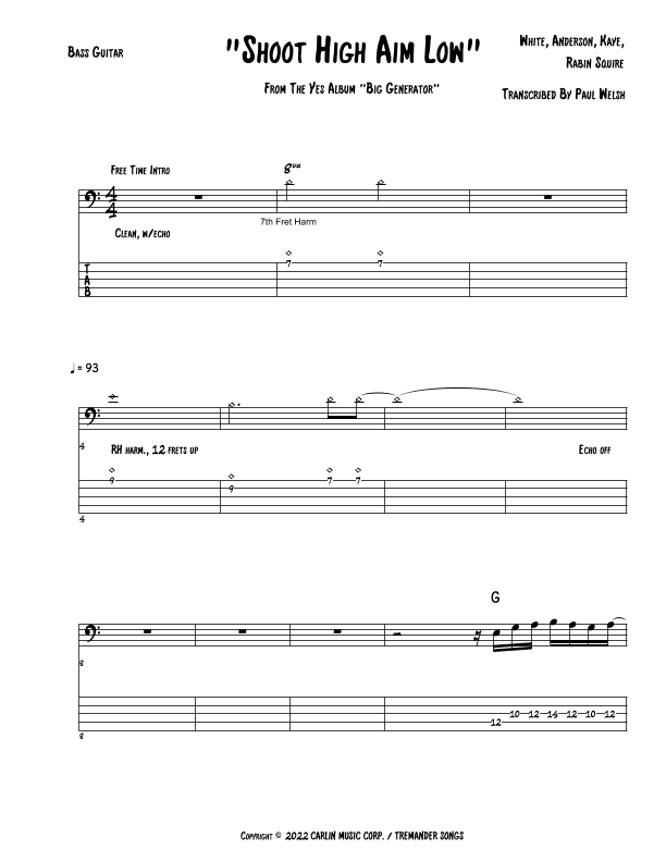 Shoot High Aim Low (arr. P Welsh)