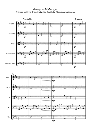 Away In A Manger for String Orchestra (arr. Julie Doubleday)