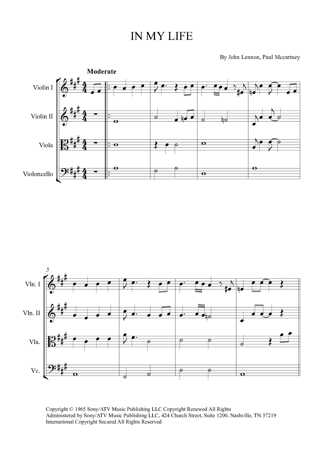 In My Life (arr. Alex Nunes Rodrigues)