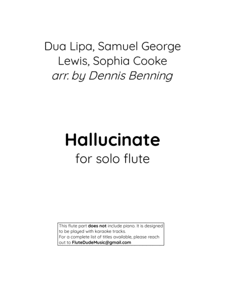 Hallucinate (arr. Dennis Benning)