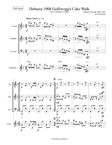 Debussy Golliwogs Cakewalk For Mixed Trio (arr. R G Roth)