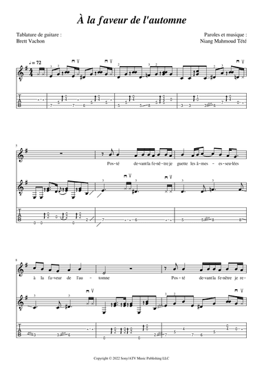 A La Faveur De L'automne (arr. Brett Vachon)