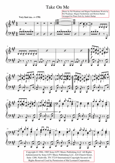 Take On Me (arr. Andrei Hadap)