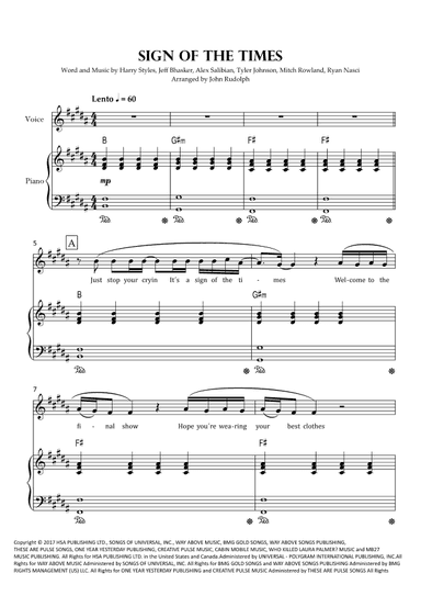 Sign Of The Times (arr. John Rudolph)